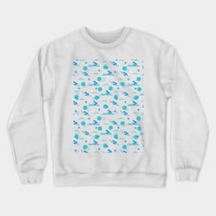 Jump in and Swimming Pattern Art Crewneck Sweatshirt